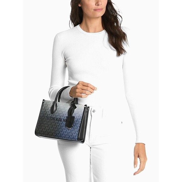New Michael Kors Mirella Small Ombré Signature Logo Crossbody Bag Black Multi - Picture 2 of 5